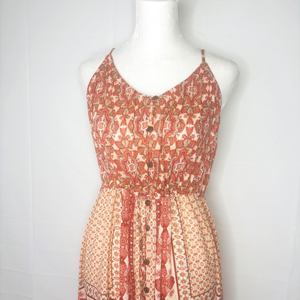 NWT Patrons of Peace Maxi Dress Paisley Tiered Medium Boho Cottagecore Women - Picture 4 of 13